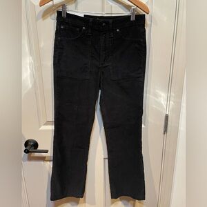 NWT Joe’s Denim Jeans The Callie High Rise Cropped Boot Black Corduroy 26